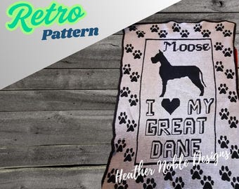 Great Dane - Mosaic Crochet Blanket Pattern (PDF Pattern)