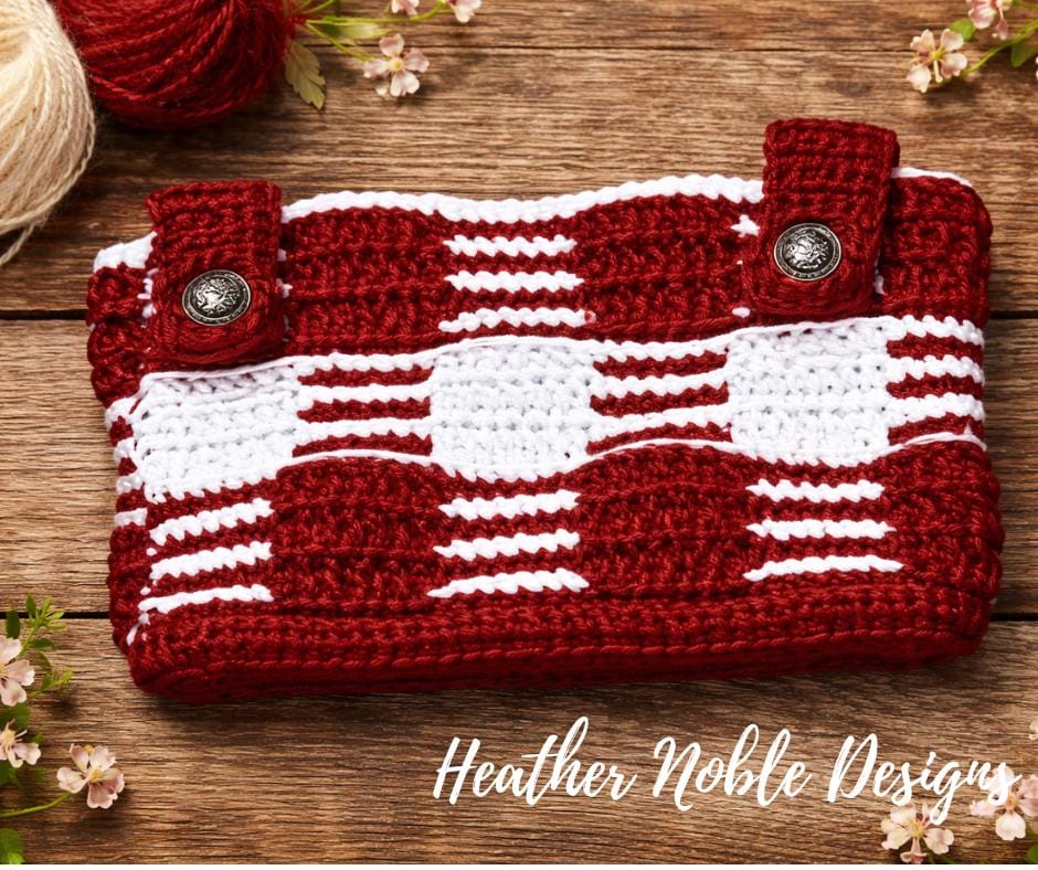 Walker Pouch Mosaic Crochet Pattern, Gingham Plaid (PDF Pattern