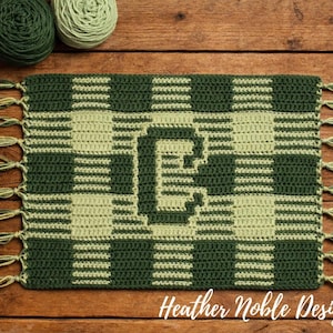 Monogram "C" Placemat - Mosaic Crochet Pattern (PDF Pattern)