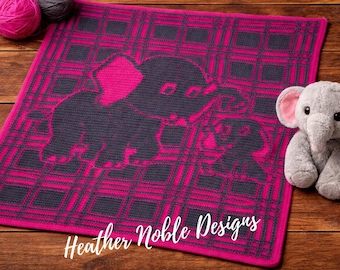 Elephants - Mosaic Crochet Blanket Pattern - Level 1-Easy (PDF Pattern)