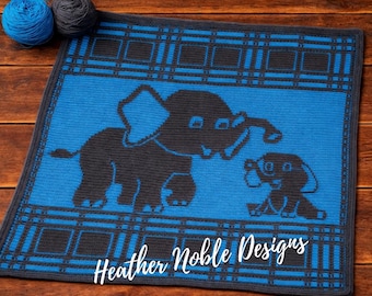 Elephants - Mosaic Crochet Blanket Pattern - Level 2-Advanced (PDF Pattern)