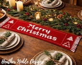 Merry Christmas Table Runner - Mosaic Crochet Pattern (PDF Pattern)