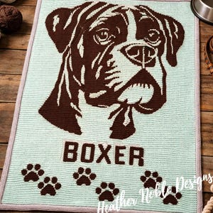 Boxer Dog - Mosaic Crochet Blanket Pattern (PDF Pattern)