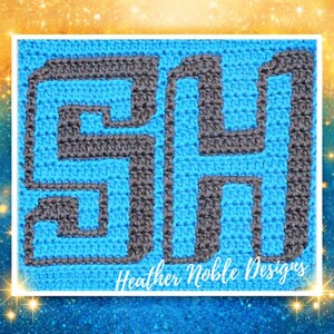 Shadow Font Buchstaben - Mosaik Häkelanleitung Alphabet (PDF-Muster)