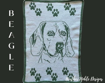 Beagle mosaic crochet blanket pattern, Mosaic overlay crochet, dog lover gift, Beagle crochet pattern,  Level 2