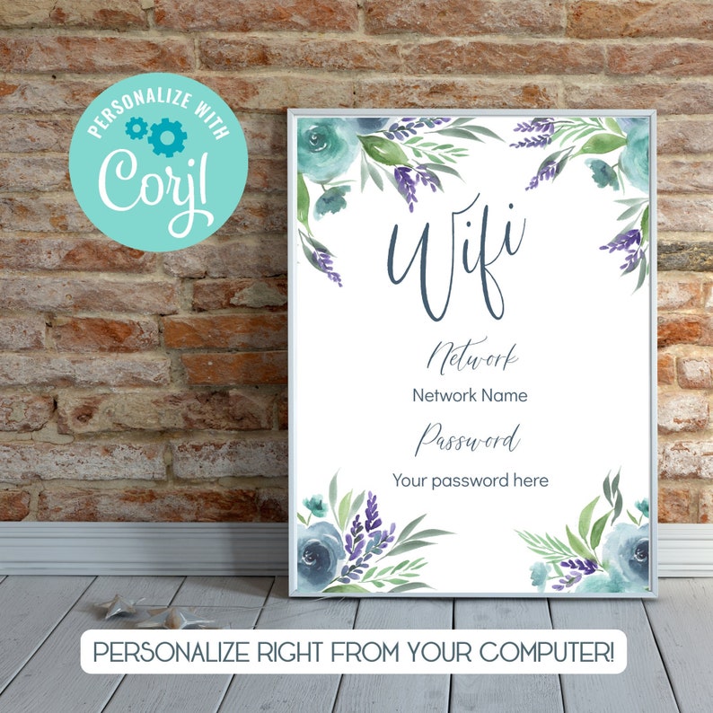 WIFI Password Sign Printable Wifi Sign Editable Wifi Sign Etsy