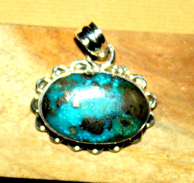 92.50 Silver Pendant Natural Turquoise Gemstone Turquoise Cabochon Loose Turquoise Silver Pendant Jewelry Gemstone Silver Jewelry