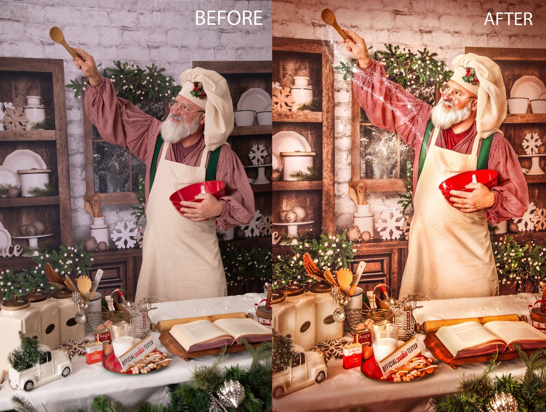 Santa Edit 25 Christmas Actions 10 Magic Overlays - Etsy