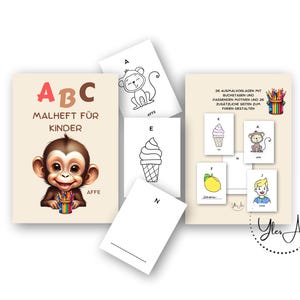 Il mio alfabeto creativo - libro da colorare/modelli da colorare - impara e progetta lettere | Download digitale con copertina anteriore e posteriore