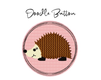 Stickdatei Doodle Button Igel - Rahmen ab 10 cm x 10 cm, embroidery, stick file, button, doodle, application