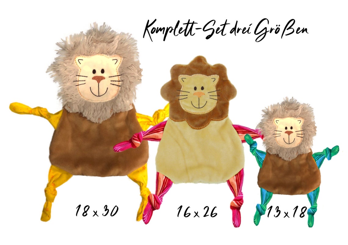Embroidery file lion cuddly towel ITH three sizes cuddly Etsy