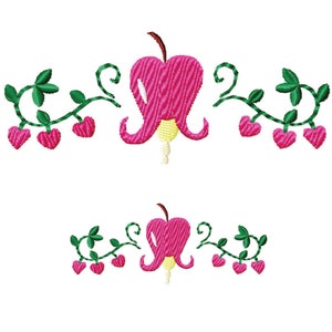 Stickdatei Tränendes Herz 2 Größen, Blume, Borte, Blüte