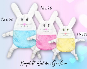 Embroidery file bunny cuddly blanket ITH in three sizes, cuddly blanket, cuddly toy, cuddly blanket, pillow, embroidery pattern