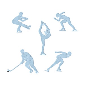 Embroidery file ice skating for the frame 10 cm x 10 cm, sport, figure skating, speed skating, ice hockey