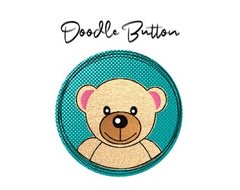 Stickdatei Doodle Button Bär - Rahmen ab 10 cm x 10 cm, embroidery, stick file, button, doodle, application, bear, teddy