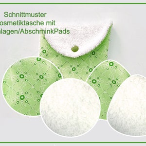 Sewing pattern/instructions for cosmetic bags and nursing pads/makeup removal pads, sew, silent deposits, makeup, laundry protection, hygiene, pad