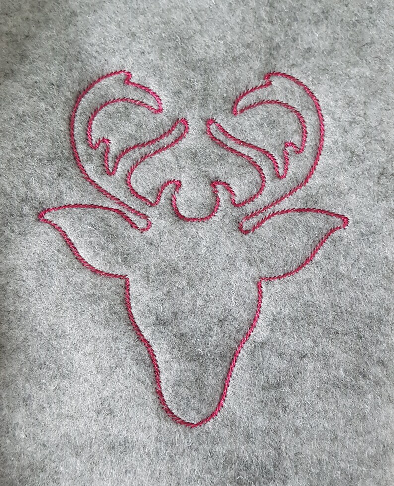 Embroidery file deer head four sizes embroidery stick  etsy