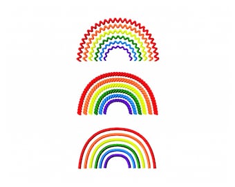 Stickdatei Regenbogen - drei Varianten, Rahmen 10 cm x 10 cm, Baby, Kind, Mama, mutterpass, uheft, bogen, sticken, Stickmuster