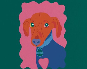 Funky Custom Pet Portrait, Multicolour Design, Animal Drawing, Personalized Pet Portrait, Digital Download, Personalized Design, Gift Ideas
