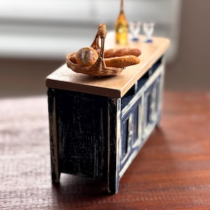 1:12 dollhouse artisan bread in a hand woven basket - miniature food