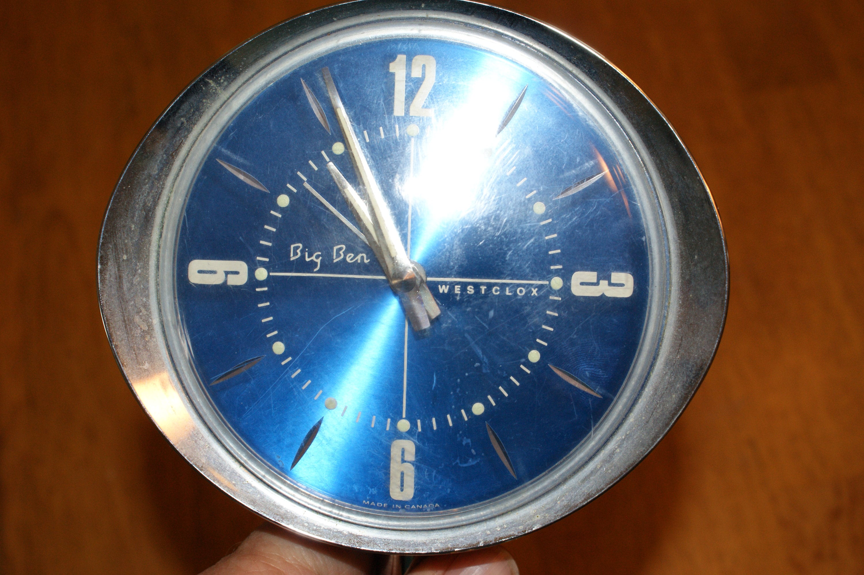 Vintage Westclox Big Ben Chrome Pedestal Base Alarm Clock Works