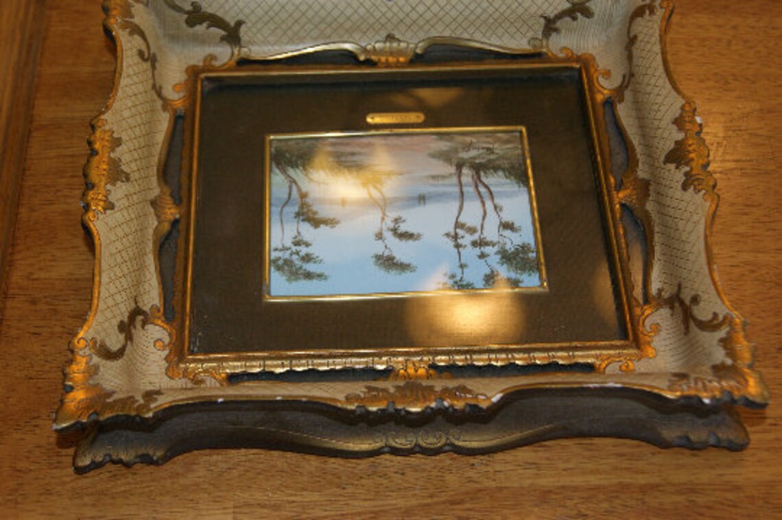 Italian Landscape Oil Painting Under Glass Overlook Fanzago Etsy