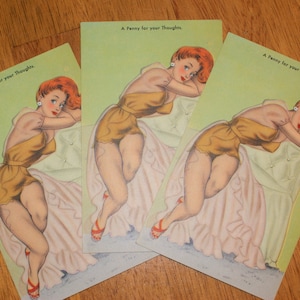 Lot de 3 cartes postales PIN UP des années 1950, non affranchies