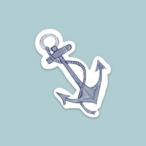 Anchor Sticker, watercolor sticker, vinyl waterproof sticker