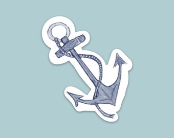 Anchor Sticker, watercolor sticker, vinyl waterproof sticker