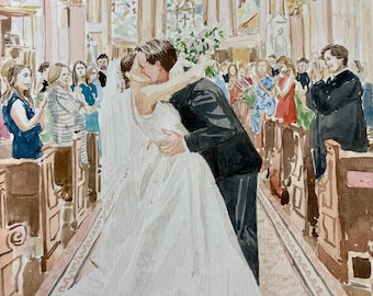 Wedding Portait Watercolor Painting