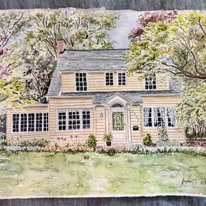 Custom Hand Painted House or Church Portrait, Realtor Gift image 2