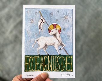 Agnus Dei Greeting Card, Lamb of God Card, Catholic Easter Card, Religious Greeting Card