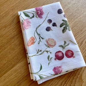 Madeleine Tea Towel, Floral Tea Towel, Peony & Fig Kitchen Towel