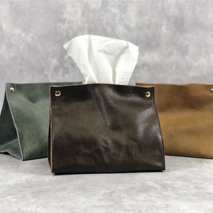 Scatola per fazzoletti in pelle creativa - Copertura per scatola per fazzoletti/Scatola per fazzoletti/Copertura per scatola per fazzoletti vintage/Scatola per fazzoletti unica/Porta fazzoletti in ecopelle