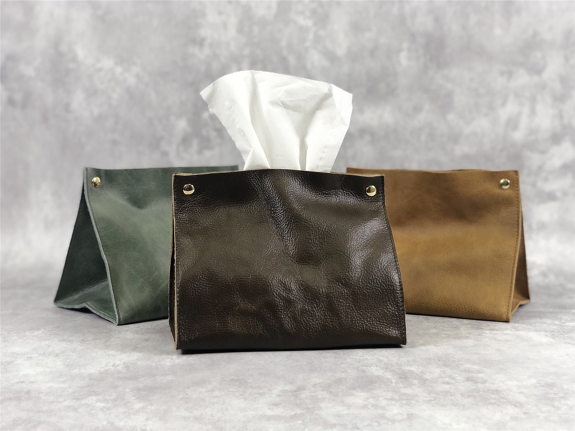 Buy wholesale Tissue box faux leather stingray grey