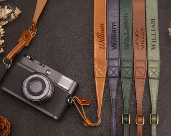 Personalized Camera Strap for Gifts - PU Leather Camera Strap, Custom Strap for Photographers, Engraved Camera Strap, DSLR Cameras