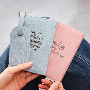 Funda para pasaporte y etiqueta para equipaje personalizadas: funda para pasaporte, etiqueta para equipaje personalizada, soporte para pasaporte personalizado, regalo de viaje