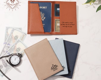 Personalized Leather Passport Covers - Unique Custom Passport Holder, Custom Passport Holder and Luggage Tag Set, Traveler's Gift