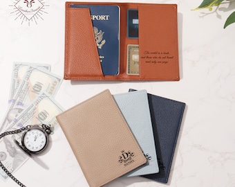 Personalized Leather Passport Covers - Unique Custom Passport Holder, Custom Passport Holder and Luggage Tag Set, Traveler&#39;s Gift