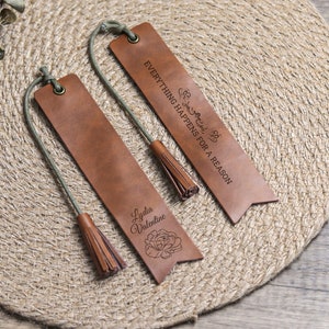 Personalized Genuine Leather Bookmark - Retro Leather Bookmark, Unique Leather Accessories, Mom to Daughter Gift, Book Accessories