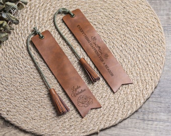 Personalized Genuine Leather Bookmark - Retro Leather Bookmark, Unique Leather Accessories, Mom to Daughter Gift, Book Accessories