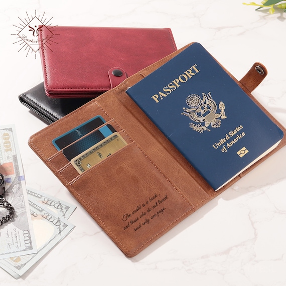 WALNEW AirTag Passport Holder, PU Leather Airtag