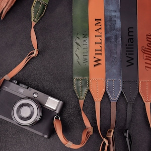 Personalized Camera Strap - Leather Camera Strap, Engraved Camera Strap, Custom Strap for Photographers, Dslr Camera Strap