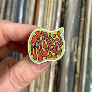 FREAK YOU wooden pin badge trippy psychedelic