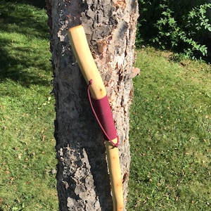 Crison King Maple 58inch walking stick tall natural bend 550 paracord handgrip wrist strap lightweight rubber tip