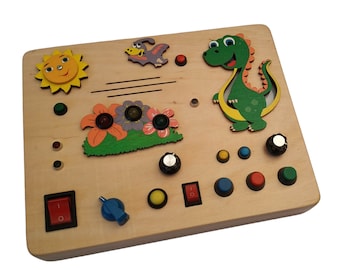 Electroboard Dino T-Rex With Buttons LEDs Dinosaur And Pterodactyl Sounds 12 English Children's Melodies And Songs Of The Sun And T-Rex