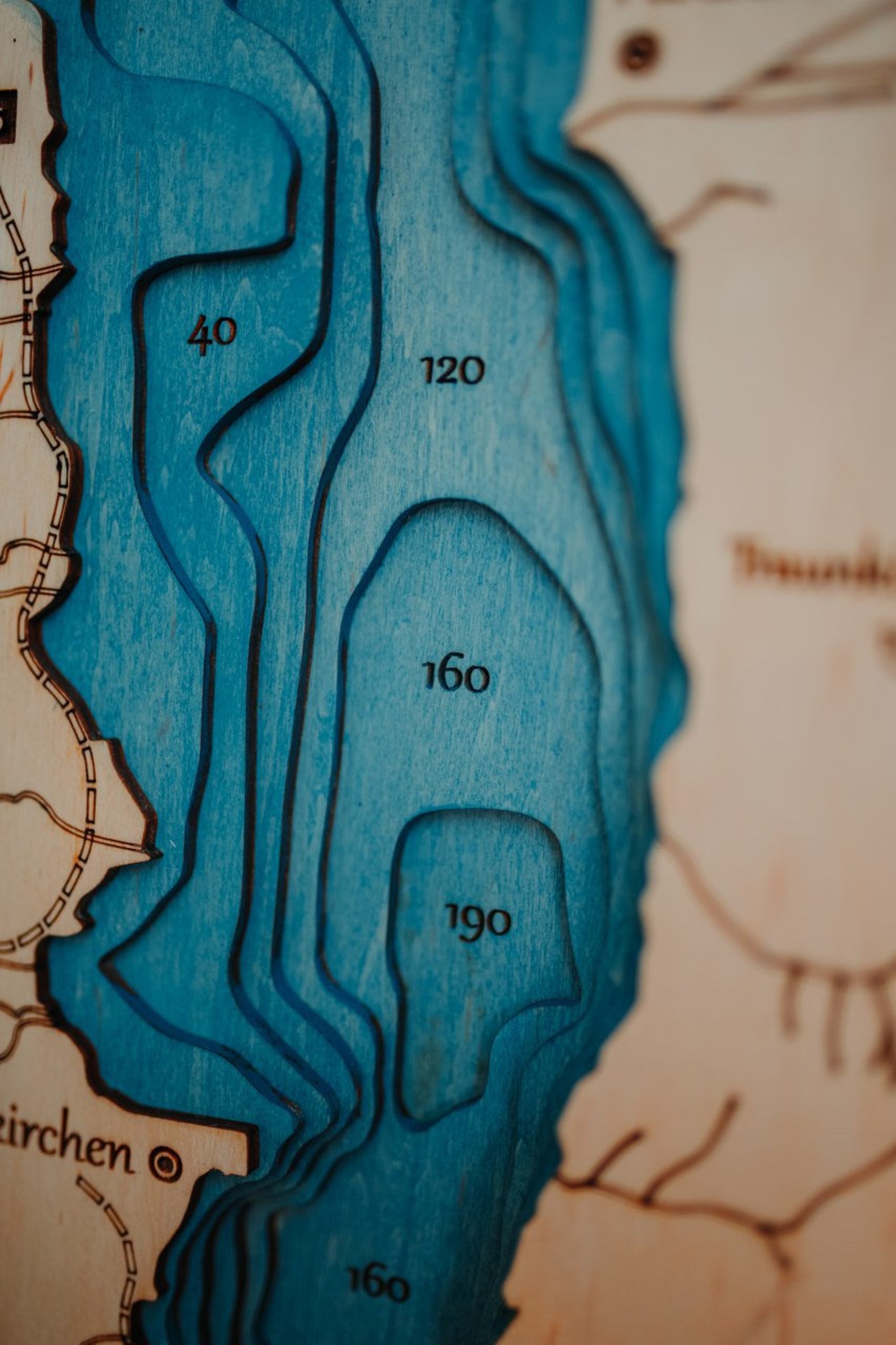 Wood Lake Map LaserCut 3Dimensional Topographic Wood Lake Etsy