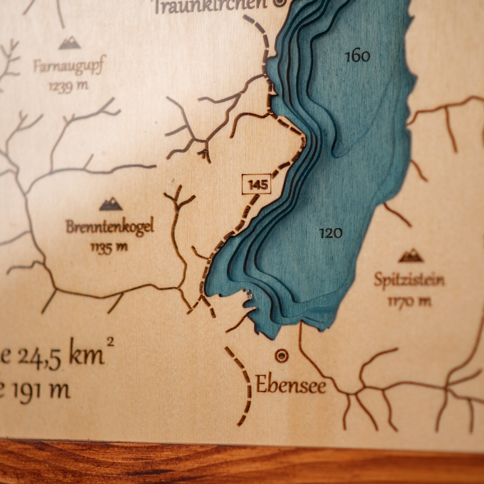 Traunsee Wood Map Traunsee 3D Wood Map Traunsee 3D Map | Etsy