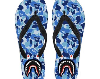 bape shark flip flops