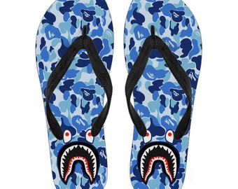 bape flip flops shark